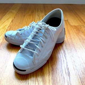 Women’s White Leather Jack Purcell Converse Low Top Sneakers Size 9